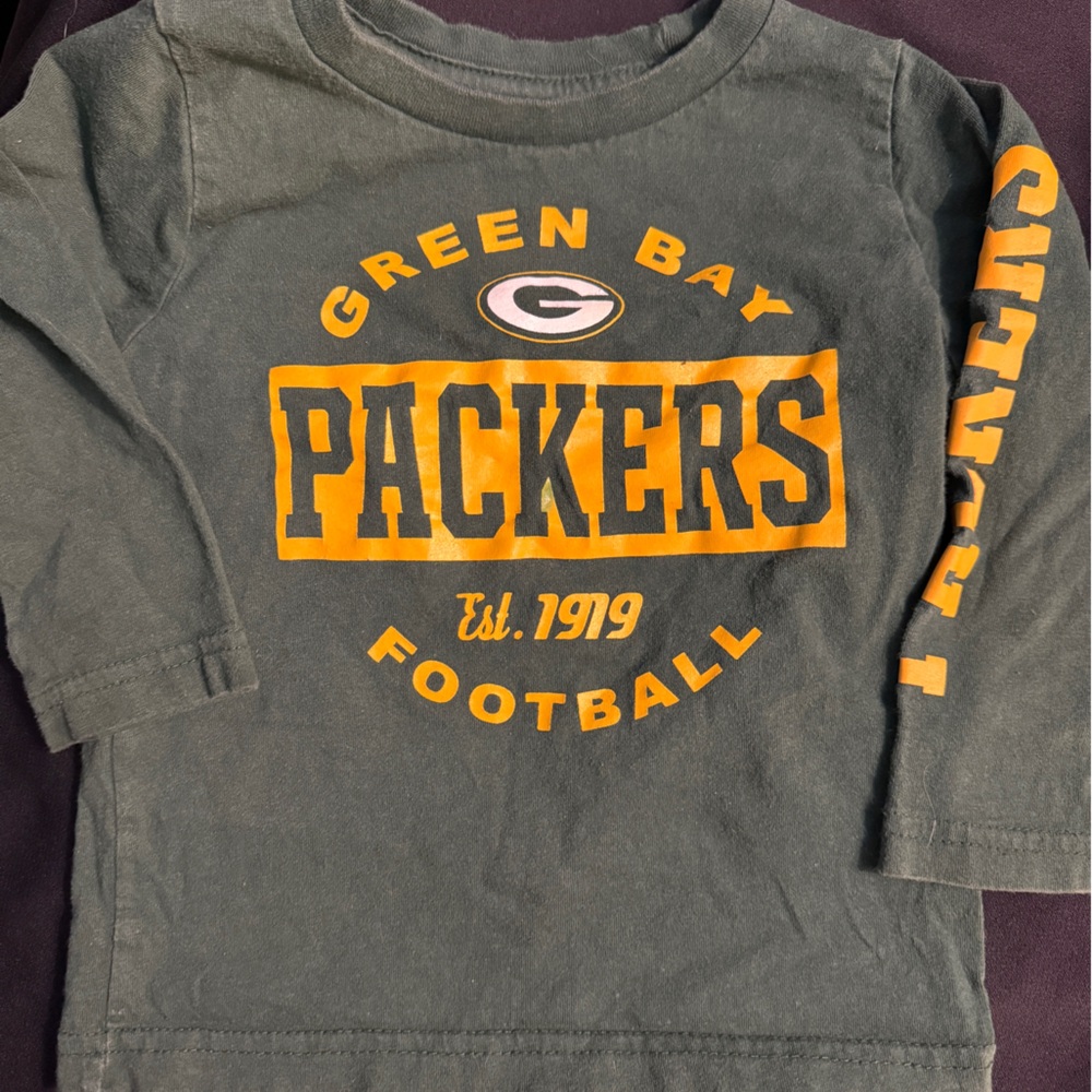NFL Green Bay Packers Kids Long Sleeve Tee - Green and Gold